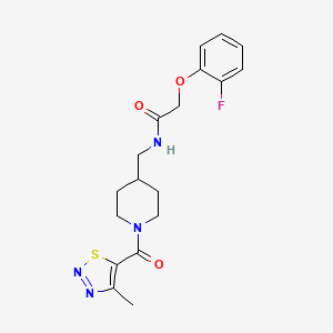 2-(2-fluorophenoxy)-N-((1-(4-methyl-1,2,3-thiadiazole-5-carbonyl)piperidin-4-yl)methyl)acetamide