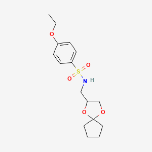 N-(1,4-dioxaspiro[4.4]nonan-2-ylmethyl)-4-ethoxybenzenesulfonamide