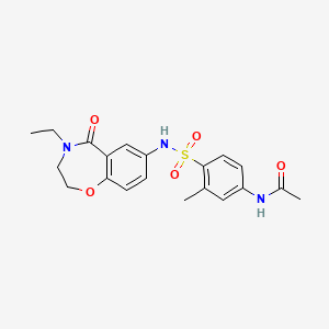 N-(4-(N-(4-ethyl-5-oxo-2,3,4,5-tetrahydrobenzo[f][1,4]oxazepin-7-yl)sulfamoyl)-3-methylphenyl)acetamide