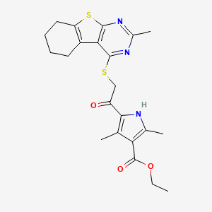 Ethyl 2,4-dimethyl-5-[2-(2-methyl(5,6,7,8-tetrahydrobenzo[b]thiopheno[3,2-e]py rimidin-4-ylthio))acetyl]pyrrole-3-carboxylate