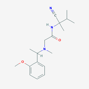 molecular formula C18H27N3O2 B2677913 N-(1-cyano-1,2-dimethylpropyl)-2-{[1-(2-methoxyphenyl)ethyl](methyl)amino}acetamide CAS No. 1252495-85-4
