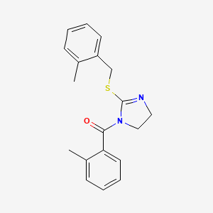 (2-((2-methylbenzyl)thio)-4,5-dihydro-1H-imidazol-1-yl)(o-tolyl)methanone