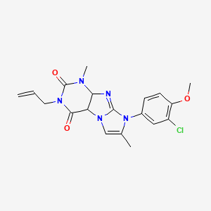 molecular formula C19H18ClN5O3 B2677917 8-(3-chloro-4-methoxyphenyl)-1,7-dimethyl-3-(prop-2-en-1-yl)-1H,2H,3H,4H,8H-imidazo[1,2-g]purine-2,4-dione CAS No. 876672-27-4