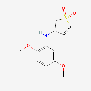 molecular formula C12H15NO4S B2677918 3-((2,5-Dimethoxyphenyl)amino)-2,3-dihydrothiophene 1,1-dioxide CAS No. 880071-81-8