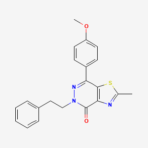 molecular formula C21H19N3O2S B2677925 7-(4-甲氧基苯基)-2-甲基-5-苯乙基噻唑并[4,5-d]吡啶-4(5H)-酮 CAS No. 941942-96-7