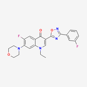 1-ethyl-6-fluoro-3-(3-(3-fluorophenyl)-1,2,4-oxadiazol-5-yl)-7-morpholinoquinolin-4(1H)-one