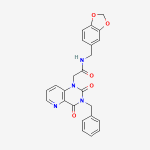 molecular formula C24H20N4O5 B2677941 N-(benzo[d][1,3]dioxol-5-ylmethyl)-2-(3-benzyl-2,4-dioxo-3,4-dihydropyrido[3,2-d]pyrimidin-1(2H)-yl)acetamide CAS No. 921828-42-4