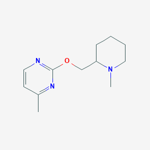 molecular formula C12H19N3O B2677942 4-Methyl-2-[(1-methylpiperidin-2-yl)methoxy]pyrimidine CAS No. 2200499-21-2