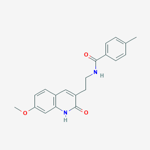 molecular formula C20H20N2O3 B2677944 N-(2-(7-甲氧基-2-氧代-1,2-二氢喹啉-3-基)乙基)-4-甲基苯甲酰胺 CAS No. 851406-12-7