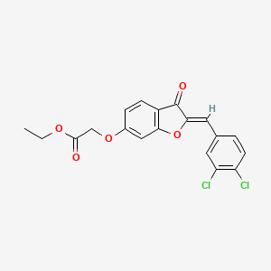 (Z)-ethyl 2-((2-(3,4-dichlorobenzylidene)-3-oxo-2,3-dihydrobenzofuran-6-yl)oxy)acetate