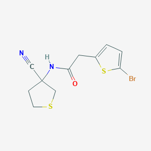 molecular formula C11H11BrN2OS2 B2677955 2-(5-bromothiophen-2-yl)-N-(3-cyanothiolan-3-yl)acetamide CAS No. 1376238-22-0