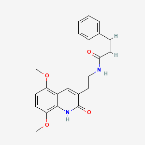 (Z)-N-(2-(5,8-dimethoxy-2-oxo-1,2-dihydroquinolin-3-yl)ethyl)-3-phenylacrylamide