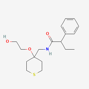 N-((4-(2-hydroxyethoxy)tetrahydro-2H-thiopyran-4-yl)methyl)-2-phenylbutanamide
