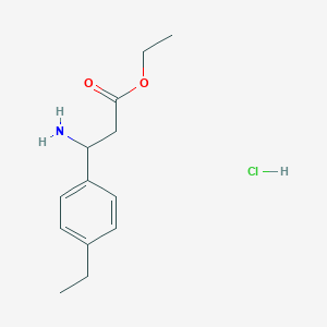 molecular formula C13H20ClNO2 B2677977 Ethyl 3-amino-3-(4-ethylphenyl)propanoate hydrochloride CAS No. 502841-88-5