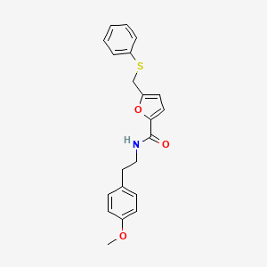 molecular formula C21H21NO3S B2677985 N-[2-(4-methoxyphenyl)ethyl]-5-[(phenylsulfanyl)methyl]furan-2-carboxamide CAS No. 868154-43-2