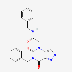 molecular formula C22H21N5O3 B2678000 N-[4-(acetylamino)phenyl]-2-{[1-(3,4-dimethylphenyl)-6-oxo-1,6-dihydropyridazin-3-yl]oxy}acetamide CAS No. 951617-93-9