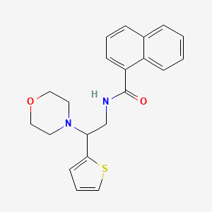 molecular formula C21H22N2O2S B2678006 N-(2-吗啉基-2-(噻吩-2-基)乙基)-1-萘酰胺 CAS No. 942010-22-2