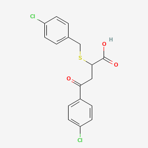 molecular formula C17H14Cl2O3S B2678023 2-[(4-Chlorobenzyl)sulfanyl]-4-(4-chlorophenyl)-4-oxobutanoic acid CAS No. 301193-78-2