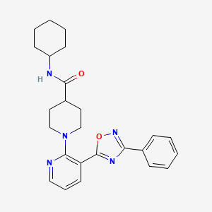 N-(4-fluorophenyl)-4-{[2-(3-methylphenyl)pyrimidin-4-yl]oxy}benzamide