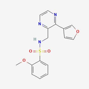 molecular formula C16H15N3O4S B2678030 N-((3-(呋喃-3-基)吡嘧啶-2-基)甲基)-2-甲氧基苯磺酰胺 CAS No. 2034423-84-0