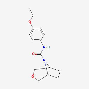 molecular formula C15H20N2O3 B2678038 (1R,5S)-N-(4-ethoxyphenyl)-3-oxa-8-azabicyclo[3.2.1]octane-8-carboxamide CAS No. 1396858-28-8