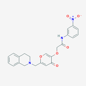 molecular formula C23H21N3O6 B2678039 2-((6-((3,4-dihydroisoquinolin-2(1H)-yl)methyl)-4-oxo-4H-pyran-3-yl)oxy)-N-(3-nitrophenyl)acetamide CAS No. 898456-34-3