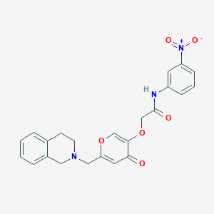 molecular formula C23H21N3O6 B2678039 2-((6-((3,4-二氢异喹啉-2(1H)-基)甲基)-4-氧代-4H-吡喃-3-基)氧基)-N-(3-硝基苯基)乙酰胺 CAS No. 898456-34-3