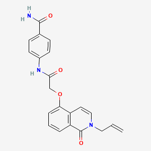 molecular formula C21H19N3O4 B2678049 4-[[2-(1-Oxo-2-prop-2-enylisoquinolin-5-yl)oxyacetyl]amino]benzamide CAS No. 903273-61-0