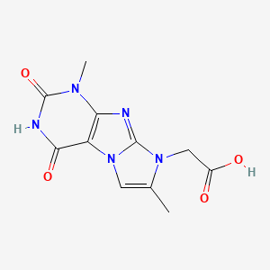 molecular formula C11H11N5O4 B2678052 2-(1,7-dimethyl-2,4-dioxo-3,4-dihydro-1H-imidazo[2,1-f]purin-8(2H)-yl)acetic acid CAS No. 1021065-71-3