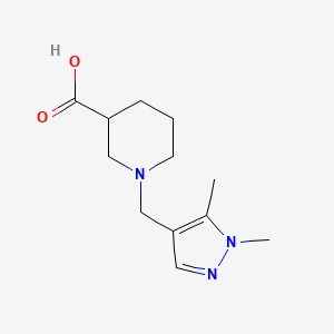 molecular formula C12H19N3O2 B2678053 1-[(1,5-dimethyl-1H-pyrazol-4-yl)methyl]piperidine-3-carboxylic acid CAS No. 1006483-78-8
