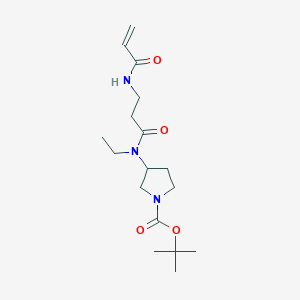 molecular formula C17H29N3O4 B2678058 Tert-butyl 3-[ethyl-[3-(prop-2-enoylamino)propanoyl]amino]pyrrolidine-1-carboxylate CAS No. 2361889-97-4