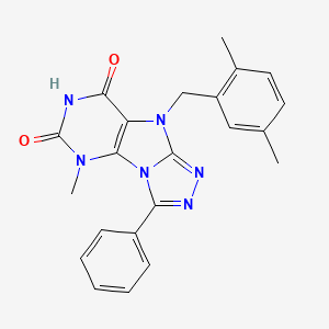 molecular formula C22H20N6O2 B2678060 5-[(2,5-Dimethylphenyl)methyl]-1-methyl-8-phenylpurino[8,9-c][1,2,4]triazole-2,4-dione CAS No. 921533-31-5