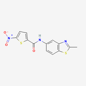 molecular formula C13H9N3O3S2 B2678063 N-(2-甲基-1,3-苯并噻唑-5-基)-5-硝基噻吩-2-甲酰胺 CAS No. 330189-20-3