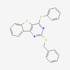 molecular formula C23H16N2S3 B2678066 2-(苄基硫醚基)-4-(苯基硫醚基)[1]苯并噻吩[3,2-d]嘧啶 CAS No. 478030-00-1