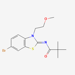 molecular formula C15H19BrN2O2S B2678071 (Z)-N-(6-bromo-3-(2-methoxyethyl)benzo[d]thiazol-2(3H)-ylidene)pivalamide CAS No. 864976-15-8
