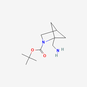 molecular formula C11H20N2O2 B2678075 叔丁基 1-(氨基甲基)-2-氮杂双环[2.1.1]己烷-2-甲酸酯 CAS No. 1250997-62-6