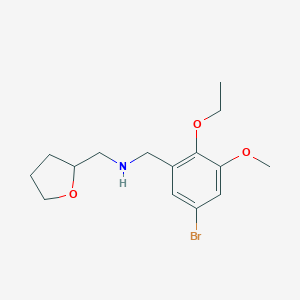 molecular formula C15H22BrNO3 B267808 N-(5-bromo-2-ethoxy-3-methoxybenzyl)-N-(tetrahydro-2-furanylmethyl)amine 