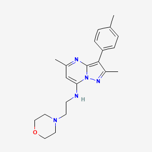 molecular formula C21H27N5O B2678082 2,5-二甲基-3-(4-甲基苯基)-N-[2-(吗啉-4-基)乙基]吡唑并[1,5-a]嘧啶-7-胺 CAS No. 902037-43-8