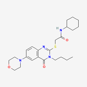 molecular formula C24H34N4O3S B2678084 2-(3-butyl-6-morpholin-4-yl-4-oxoquinazolin-2-yl)sulfanyl-N-cyclohexylacetamide CAS No. 689761-72-6