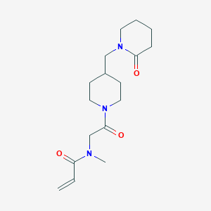 N-Methyl-N-[2-oxo-2-[4-[(2-oxopiperidin-1-yl)methyl]piperidin-1-yl]ethyl]prop-2-enamide