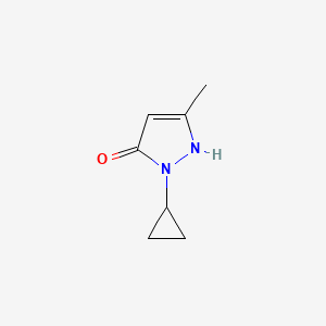 molecular formula C7H10N2O B2678097 1-环丙基-3-甲基-1-吡唑-5-醇 CAS No. 1823352-76-6