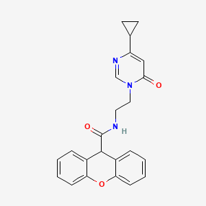 N-(2-(4-cyclopropyl-6-oxopyrimidin-1(6H)-yl)ethyl)-9H-xanthene-9-carboxamide