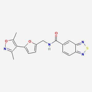 molecular formula C17H14N4O3S B2678107 N-{[5-(3,5-dimethyl-1,2-oxazol-4-yl)furan-2-yl]methyl}-2,1,3-benzothiadiazole-5-carboxamide CAS No. 2415552-41-7