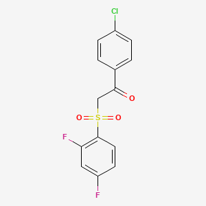 molecular formula C14H9ClF2O3S B2678109 1-(4-氯苯基)-2-[(2,4-二氟苯基)磺酰基]乙酮 CAS No. 1326942-34-0