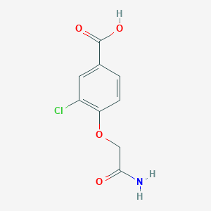 molecular formula C9H8ClNO4 B2678120 4-(2-氨基-2-氧代乙氧基)-3-氯苯甲酸 CAS No. 1004687-82-4