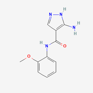 molecular formula C11H12N4O2 B2678121 3-amino-N-(2-methoxyphenyl)-1H-pyrazole-4-carboxamide CAS No. 1262126-90-8
