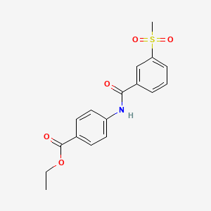 molecular formula C17H17NO5S B2678124 乙酸4-(3-(甲磺基)苯甲酰基)苯甲酯 CAS No. 896295-47-9
