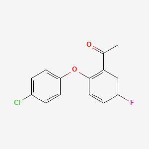 molecular formula C14H10ClFO2 B2678127 1-[2-(4-氯苯氧基)-5-氟苯基]乙酮 CAS No. 289717-98-2