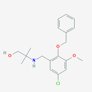 molecular formula C19H24ClNO3 B267813 2-{[2-(Benzyloxy)-5-chloro-3-methoxybenzyl]amino}-2-methyl-1-propanol 