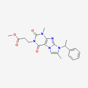 methyl 3-(1,7-dimethyl-2,4-dioxo-8-(1-phenylethyl)-1H-imidazo[2,1-f]purin-3(2H,4H,8H)-yl)propanoate